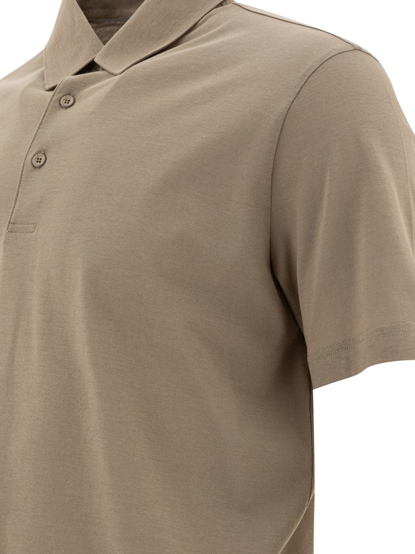 Herno Beige Polo Shirt With Tailored Fit