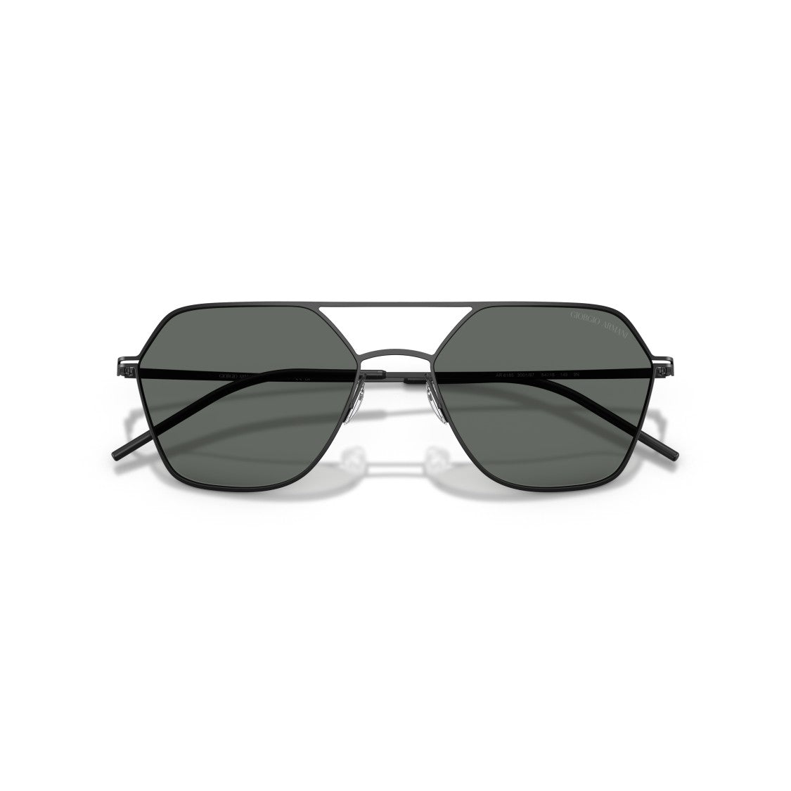 Giorgio Armani 0Ar6185 Geometric Metal Frame Sunglasses With Double Bridge Design