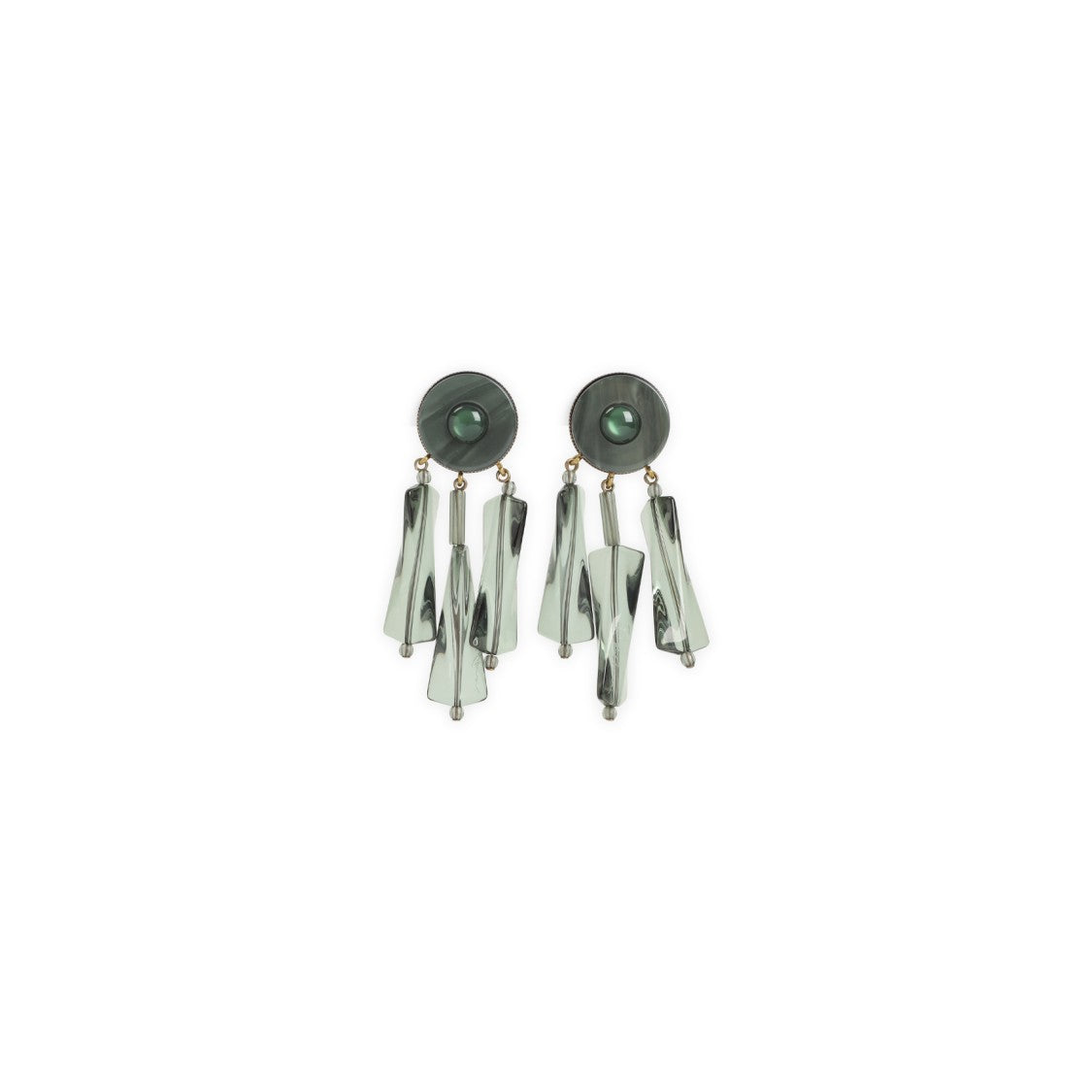 Giorgio Armani Green Laurel Wreath Earrings
