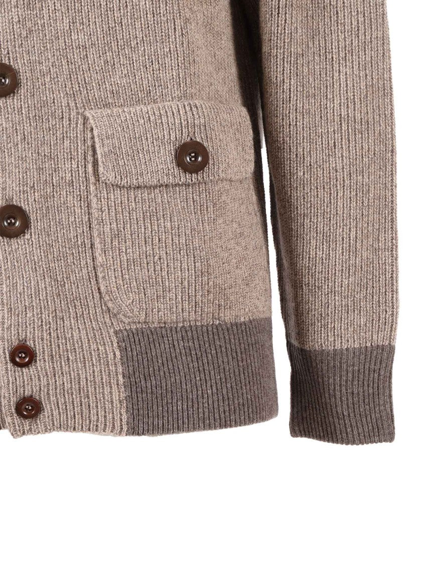 Ballantyne Ribbed Knit Wool Bomber Jacket