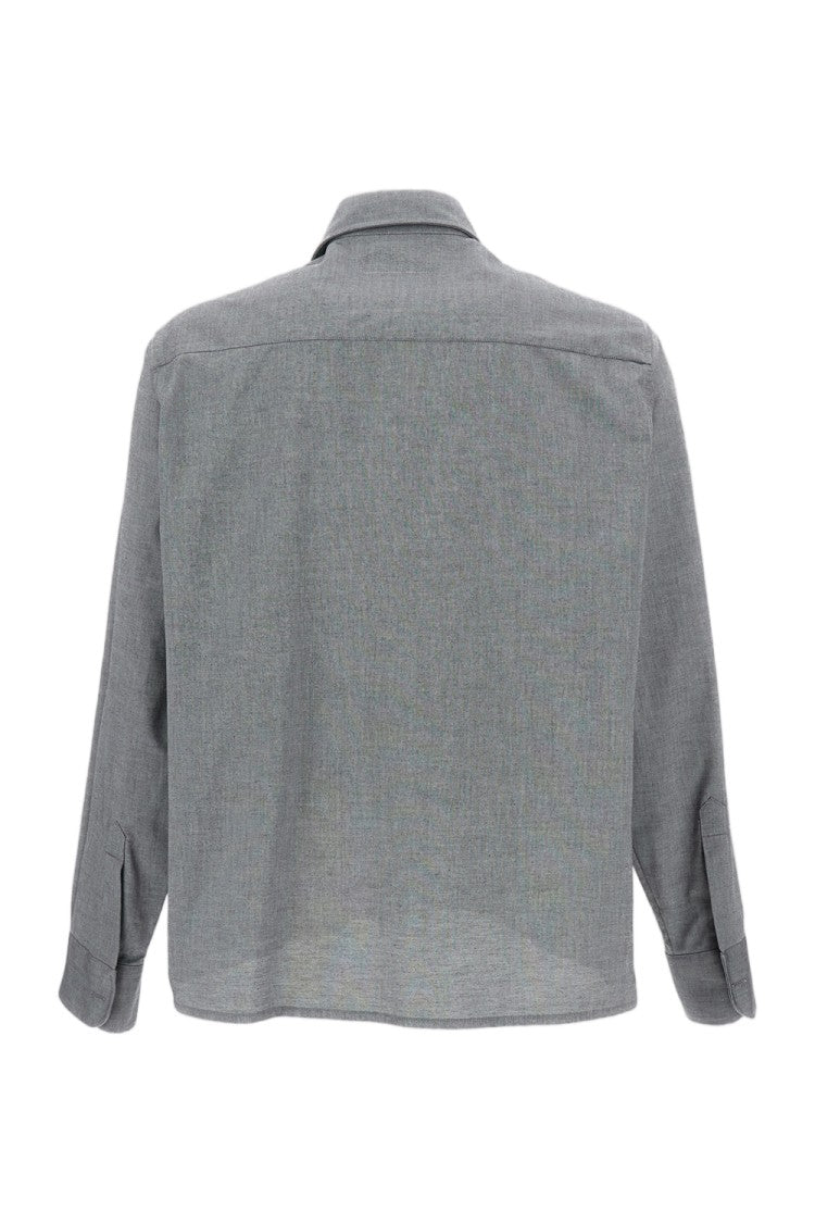 Mm6 By Maison Margiela Grey Zip Pure Cotton Concealed Zip Shirt