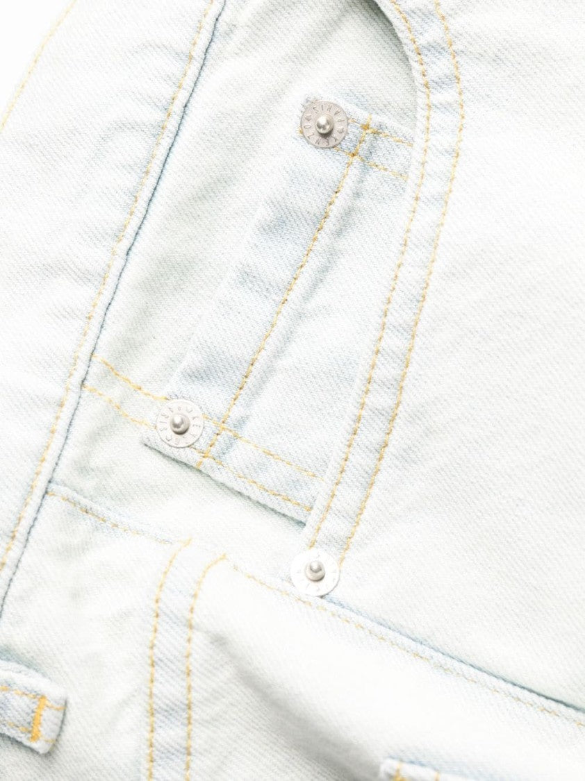 Kenzo Bleach Denim Straight Jeans With Tapered Leg