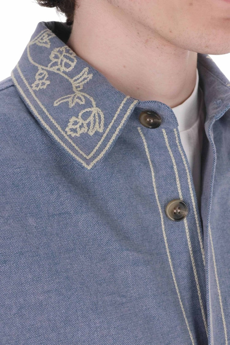 Isabel Marant Rudy Embroidered Cotton Overshirt Jacket