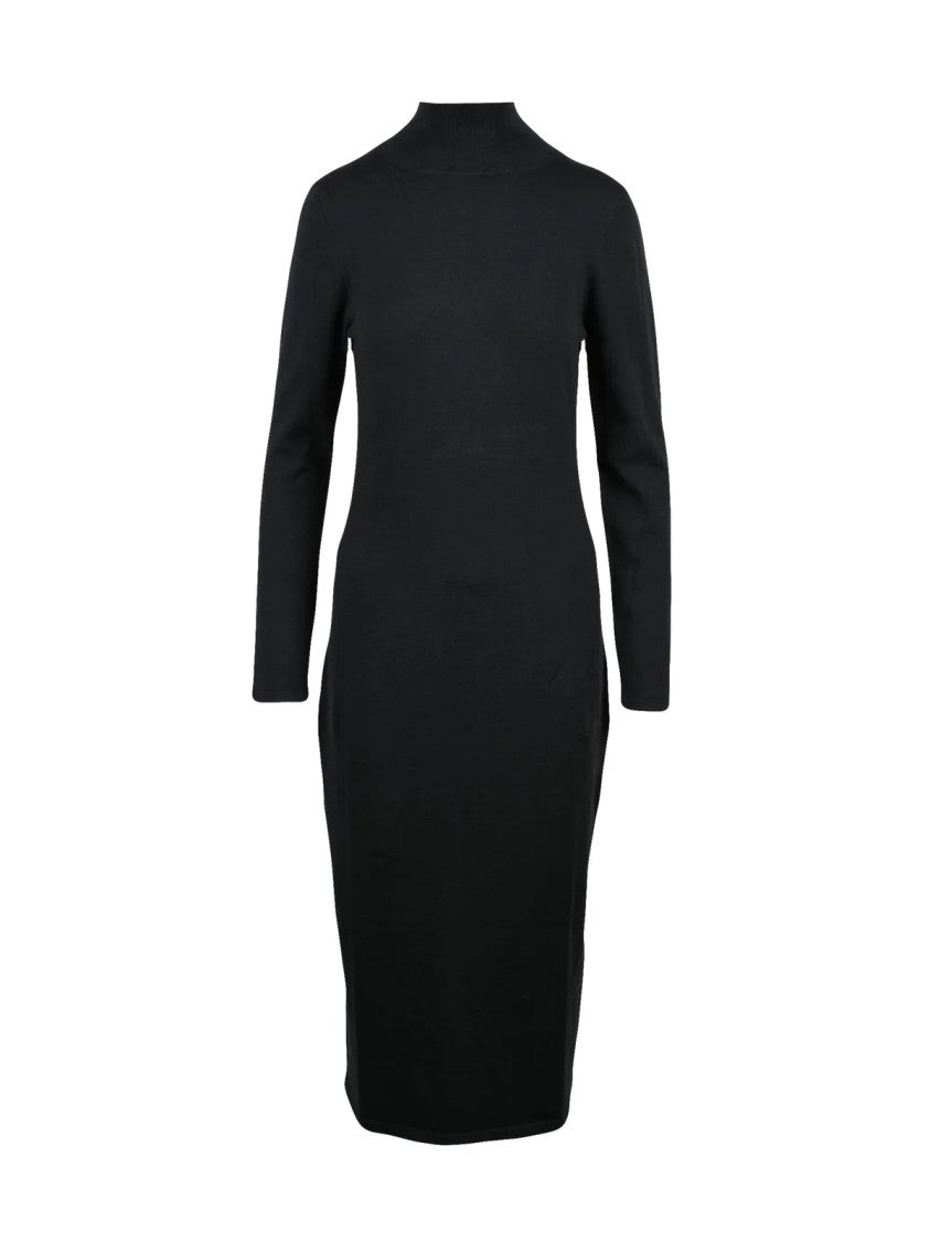 Max Mara Long Knit Midi Dress With High Neckline And Sleek Silhouette