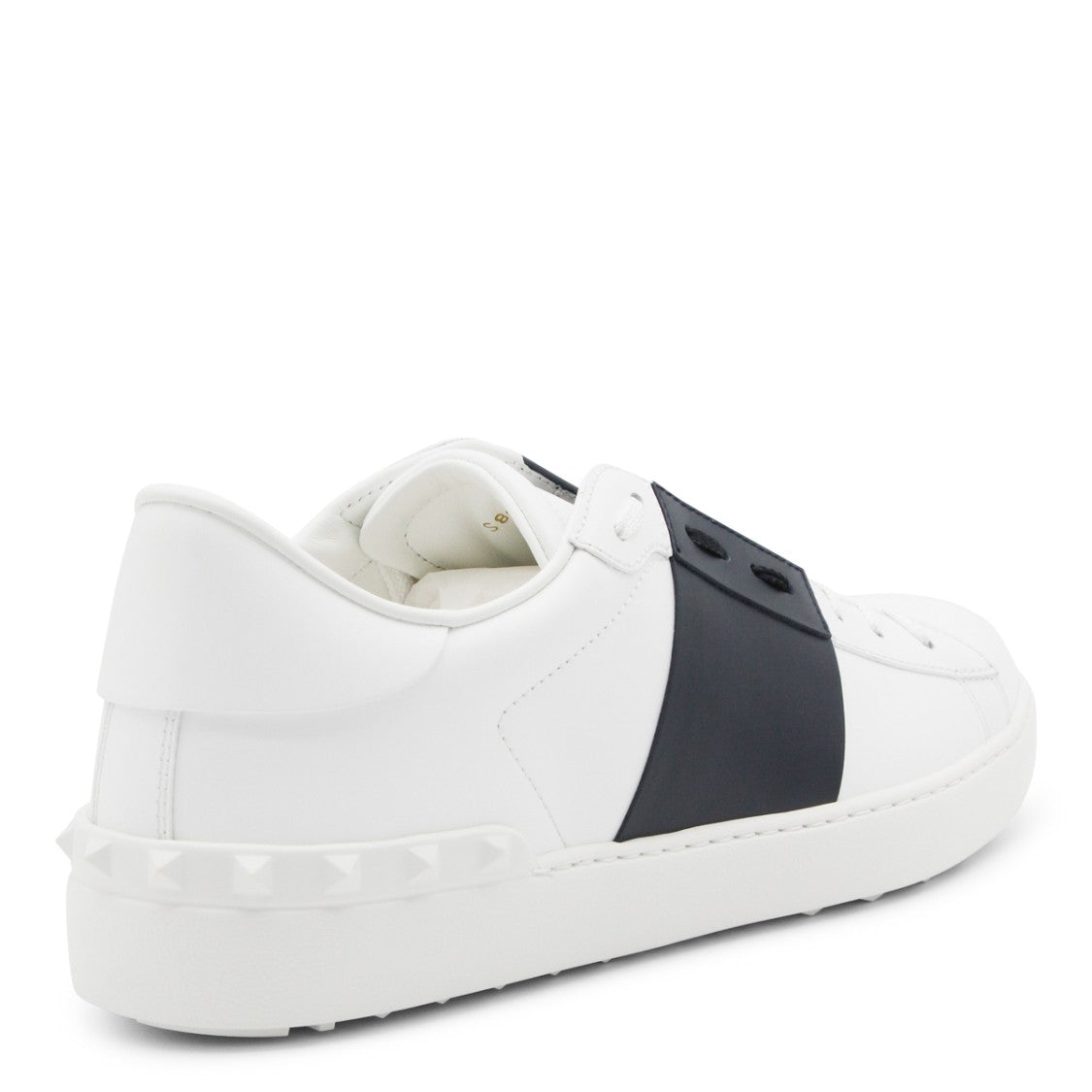 Valentino Garavani White And Blue Leather Open Sneakers