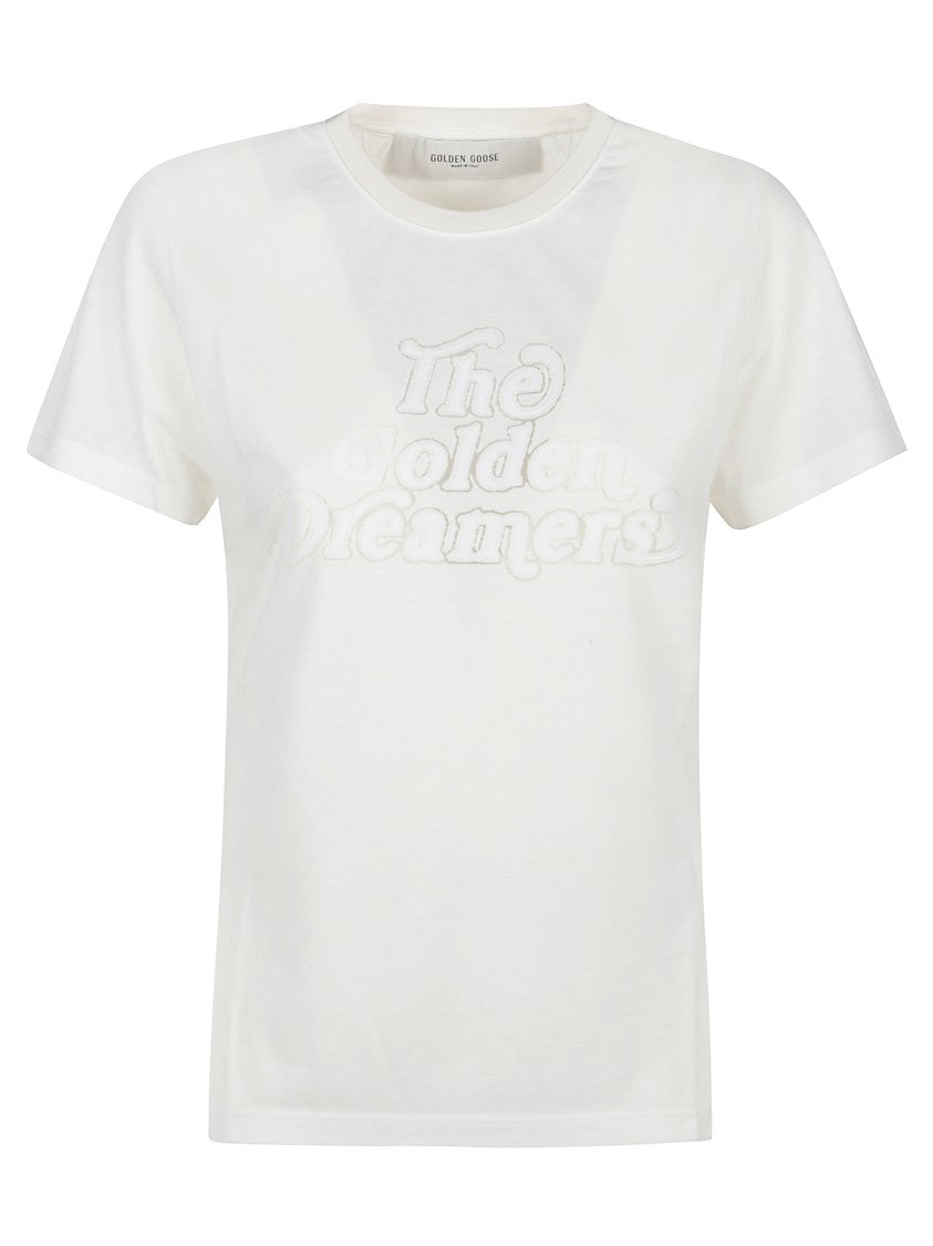 Golden Goose Jersey T-Shirt With Metallic Star Detailing And Iconic Logo