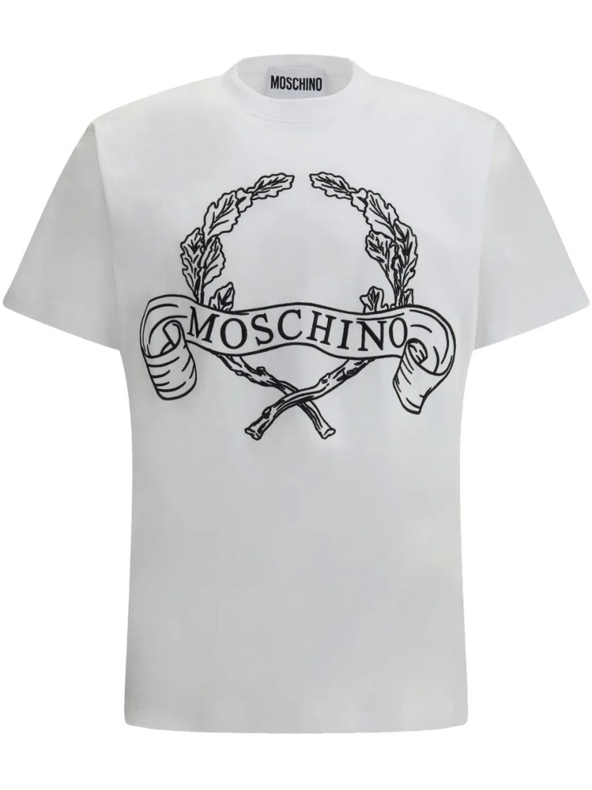 Moschino Regular Fit White T-Shirt With Round Neckline