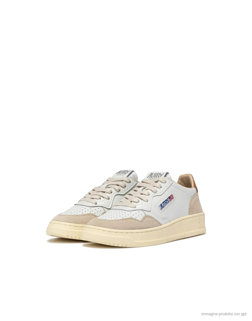 Autry White Leather Suede Medalist Sneakers
