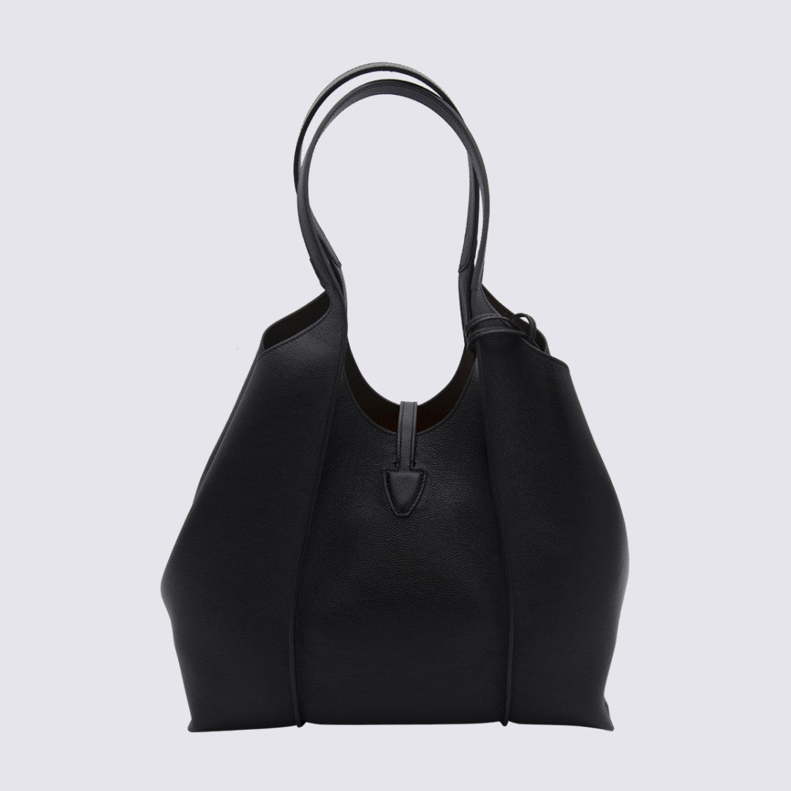 Tod's Structured Black Handbag With Gold-Tone Buckle Detail