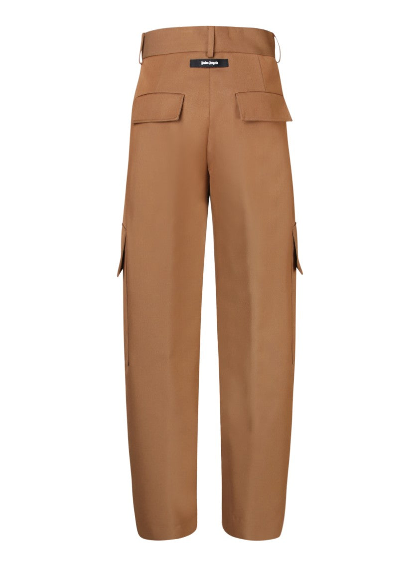 Palm Angels Brown Cotton-Polyester Blend Trousers