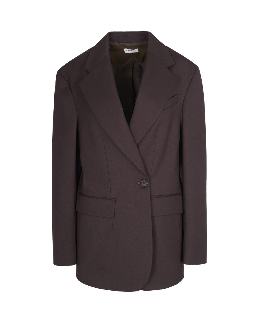 P.A.R.O.S.H. Dark Brown Single-Breasted Blazer