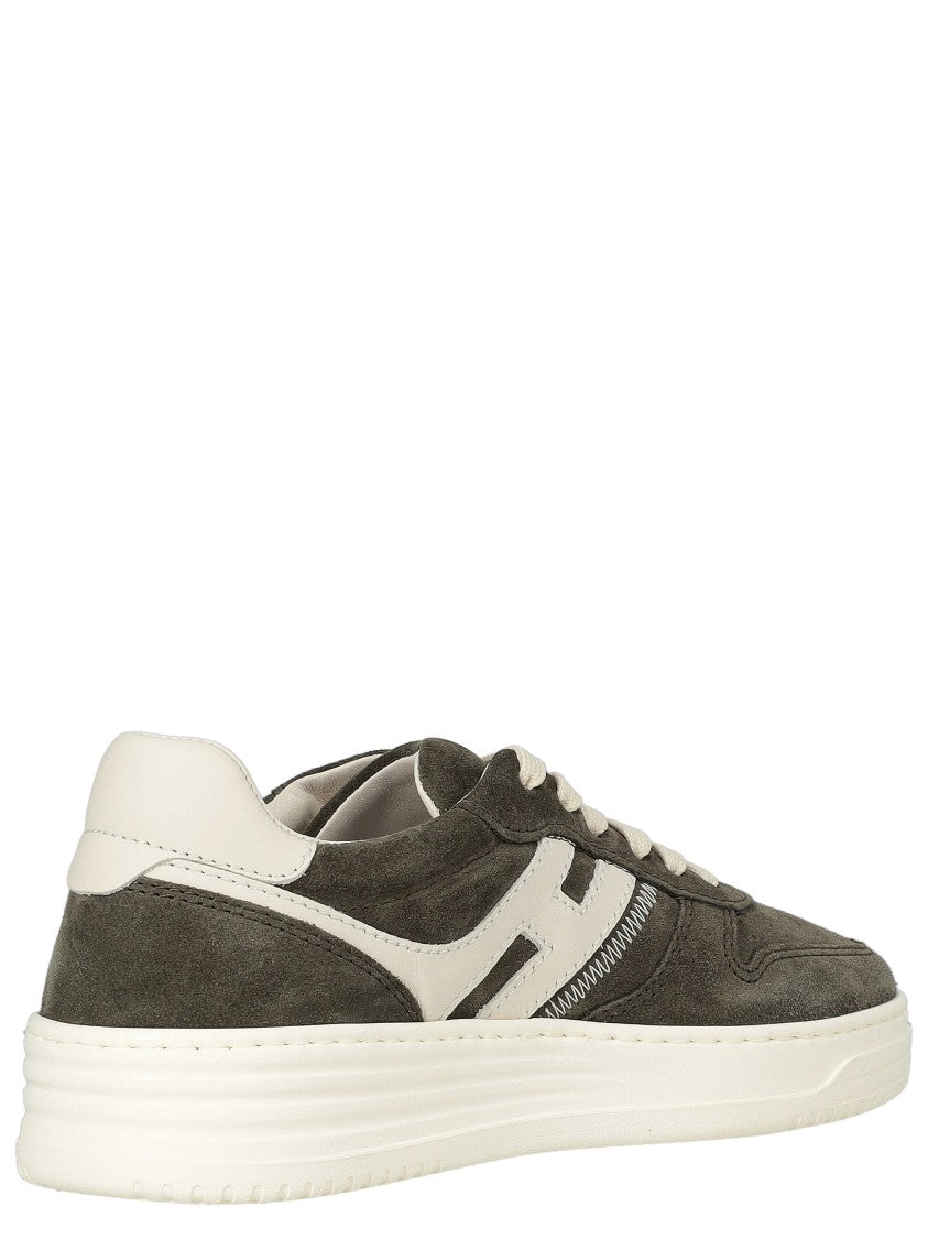 Hogan Moss Green Low-Top Hogan H630 Lace-Up Shoes