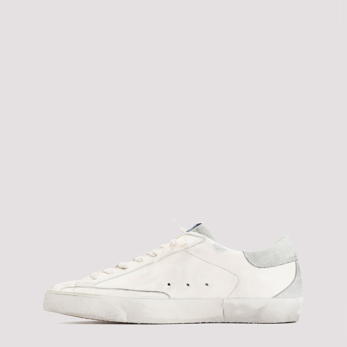 Golden Goose Distressed White Leather Superstar Sneakers