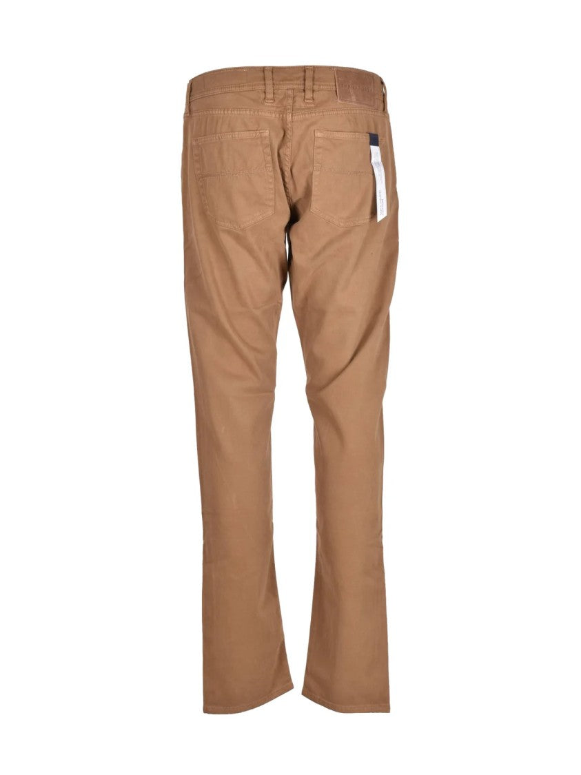 Tramarossa Beige Straight-Leg Jeans With Classic Five-Pocket Design
