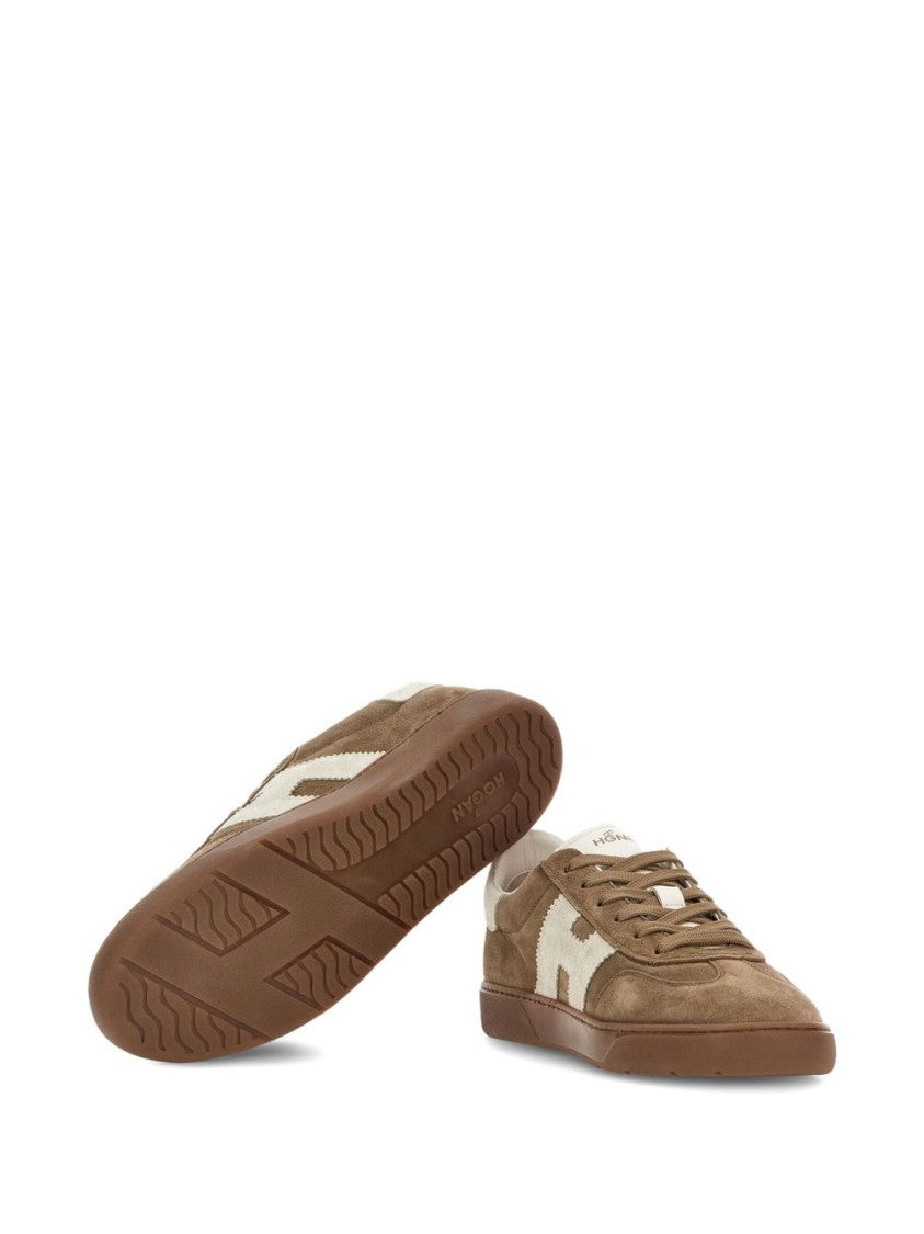 Hogan Earth Brown Suede Lace-Up Sneakers