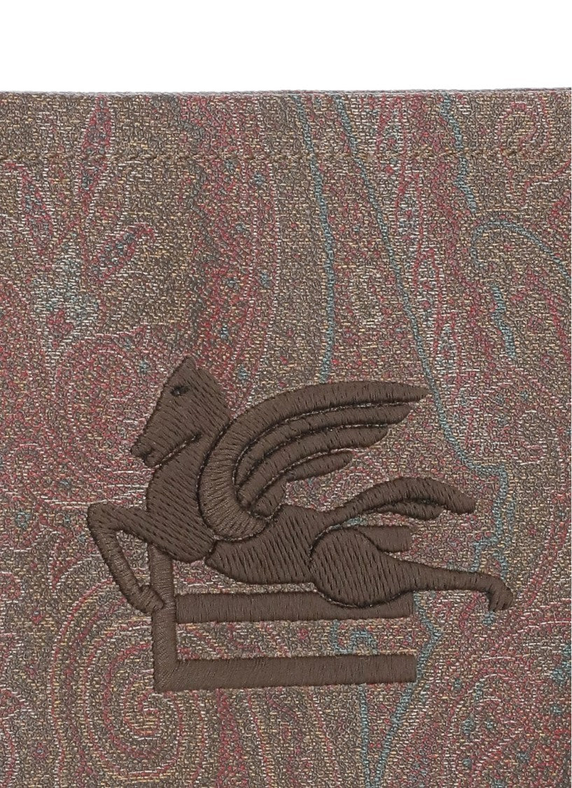 Etro Rectangular Paisley Pattern Pochette With Embroidered Pegaso Logo