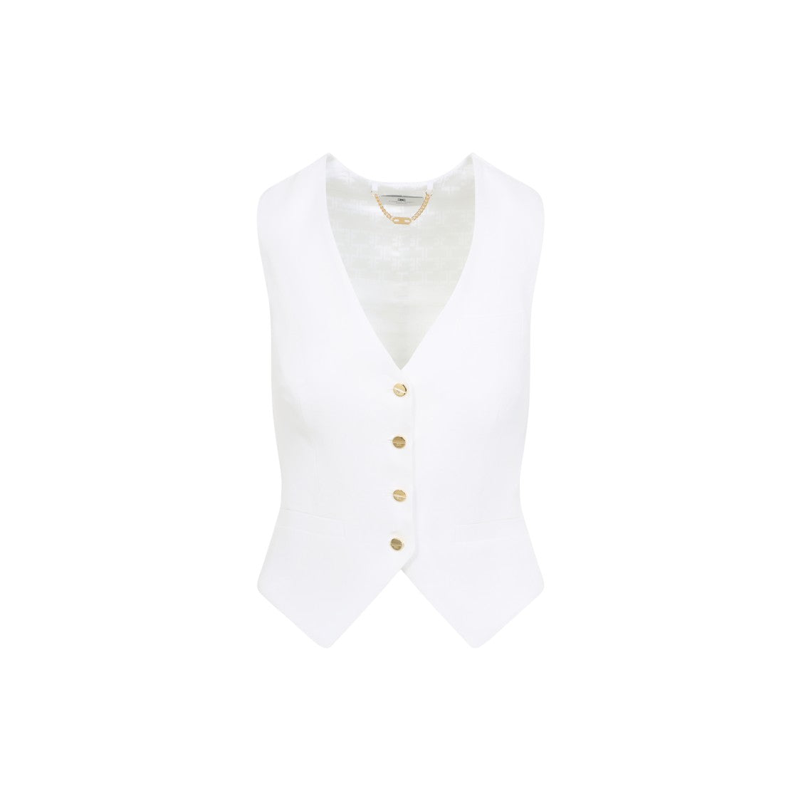Elisabetta Franchi Linen Blend Waistcoat With Tailored Fit