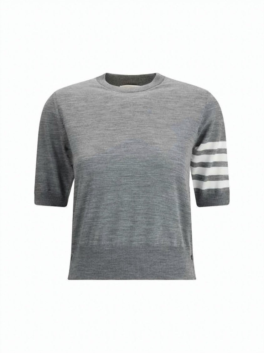 Thom Browne Fine Merino Wool Short-Sleeve Top