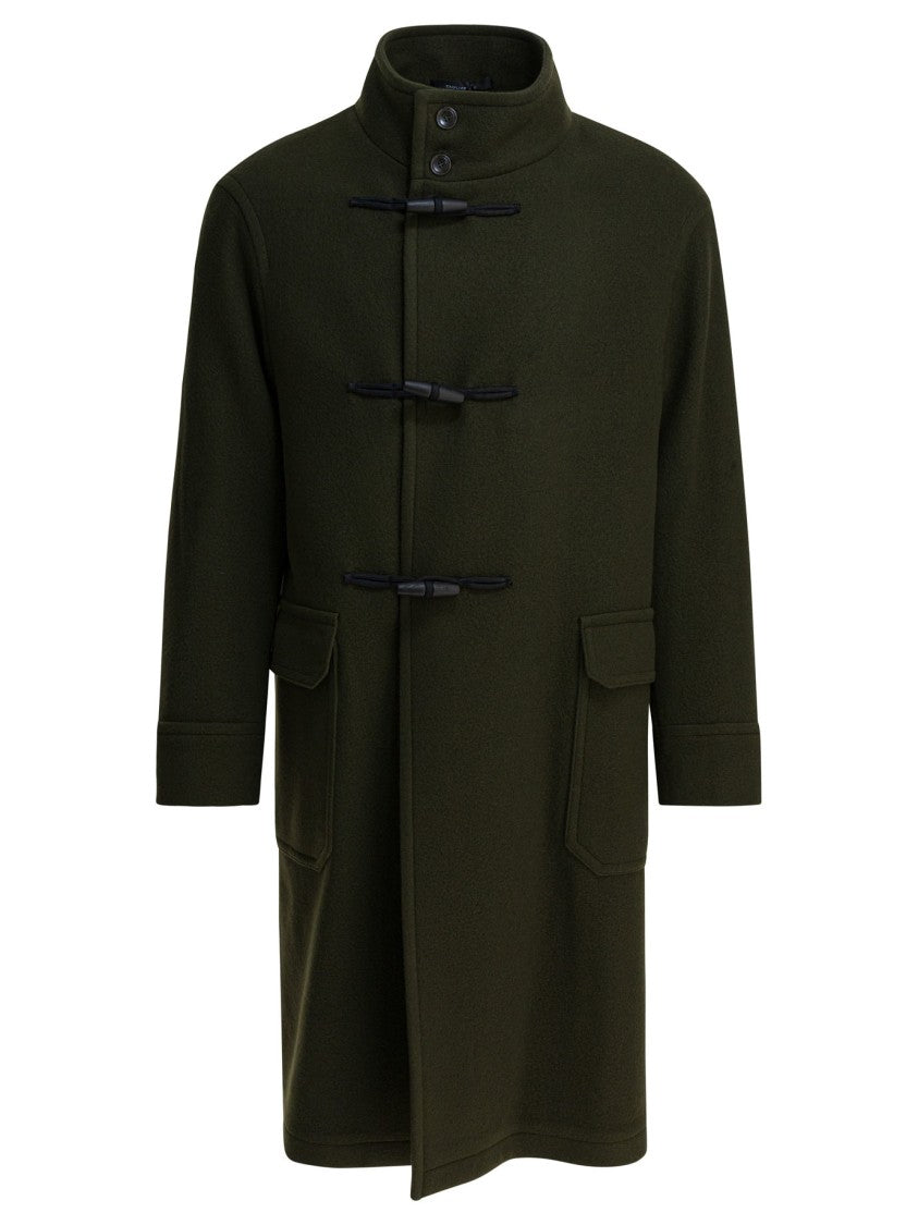 Tagliatore Mid-Length Green Wool Blend Jacket