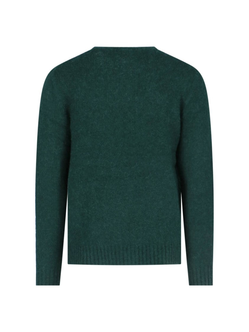 Polo Ralph Lauren Crew Neck Sweater With Ribbed Trims And Embroidered Logo