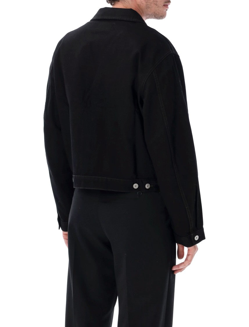 Lemaire Trucker Jkt Black Heavy Denim Trucker Jacket