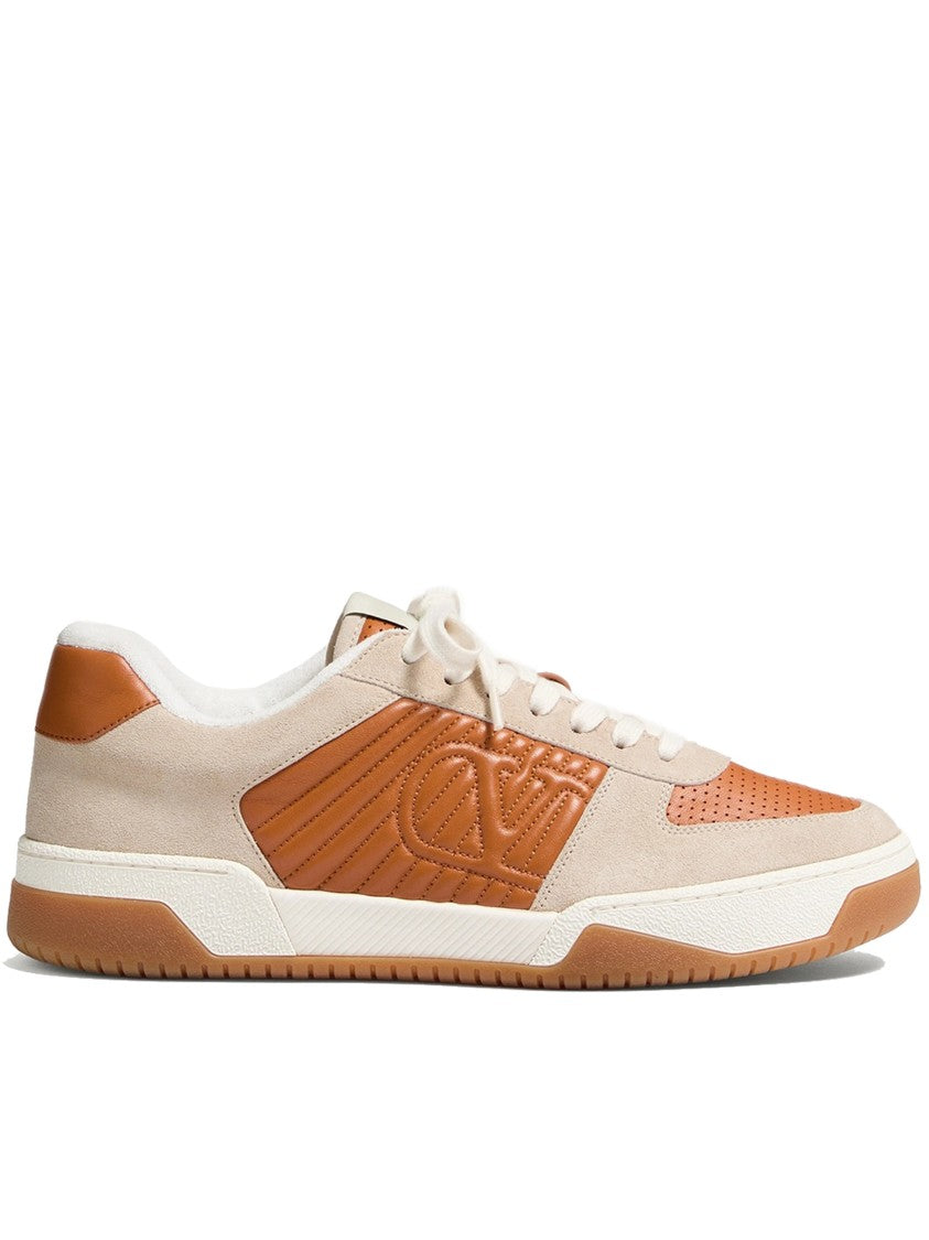 Valentino Tan Sneakers Low-Top Smooth Leather Sneakers
