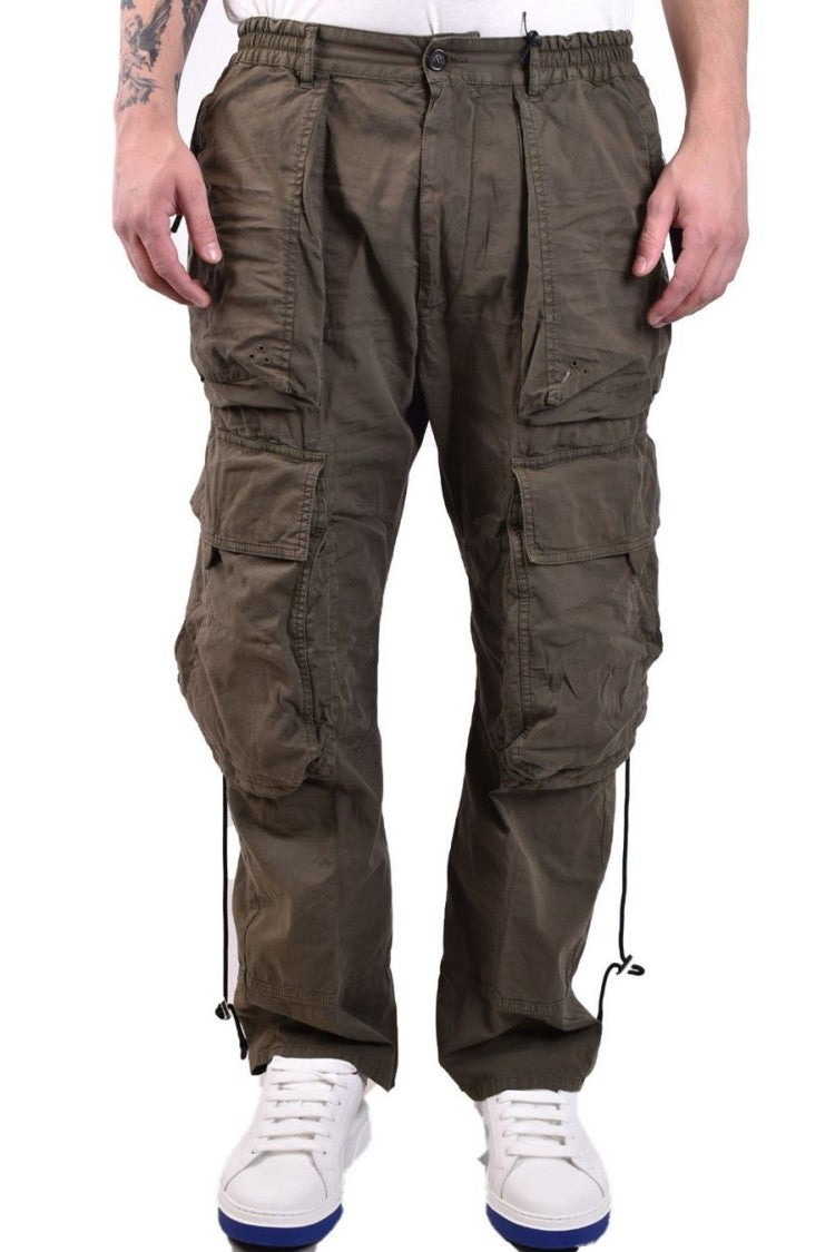 Dsquared2 Green Cotton Blend Cargo Pants