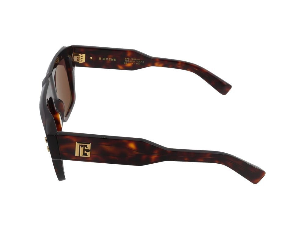 Balmain Tortoiseshell B-Scene Acetate Square Sunglasses