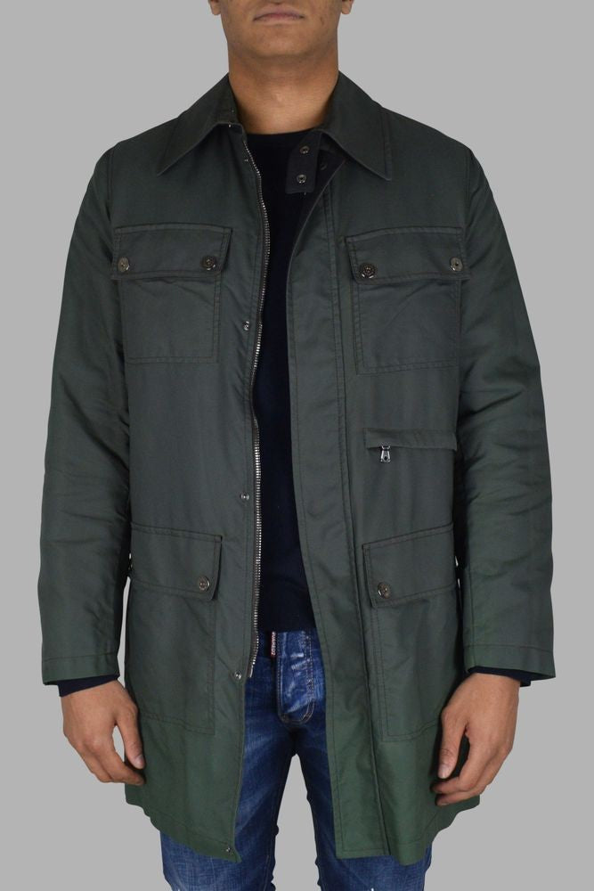 Dolce & Gabbana Khaki Nylon Coat With Structured Design