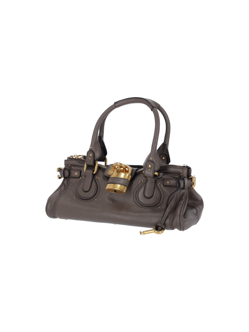 Chloé "Paddington" Shoulder Bag, In Taupe Buffalo Leather