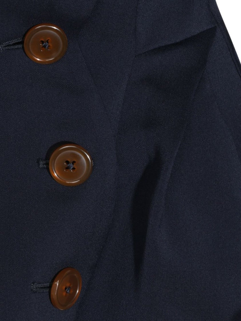 Vivienne Westwood Tailored Blue Jacket With Structured Shoulders And Peplum Hem