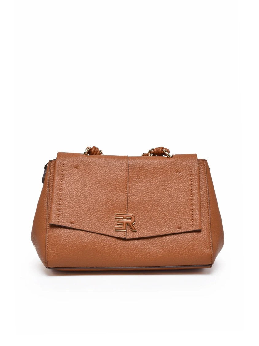 Ermanno Firenze Cognac Polyurethane Eba Shoulder Bag
