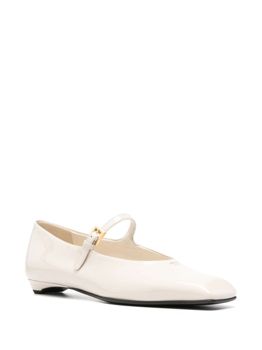Prada Pointed Toe Flat Shoes With Delicate Instep Strap