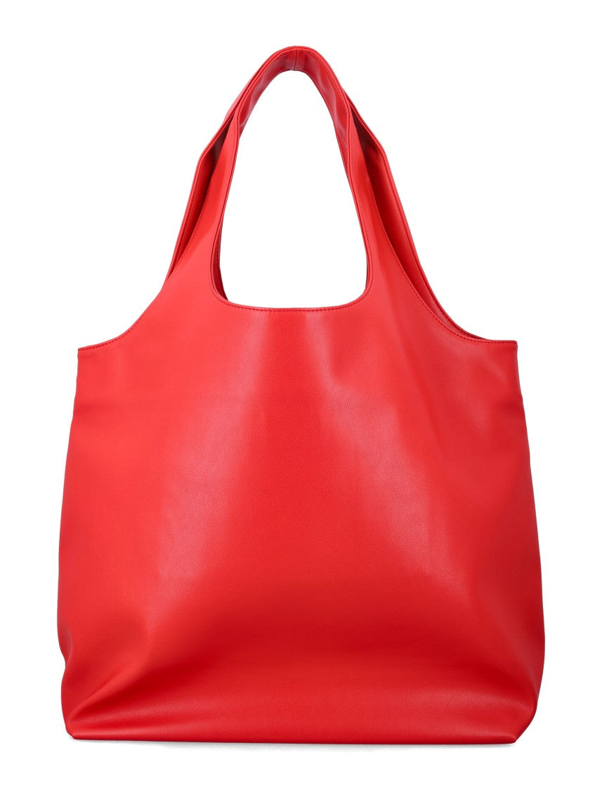 A.P.C. Ninon Structured White Logo Shopper Bag