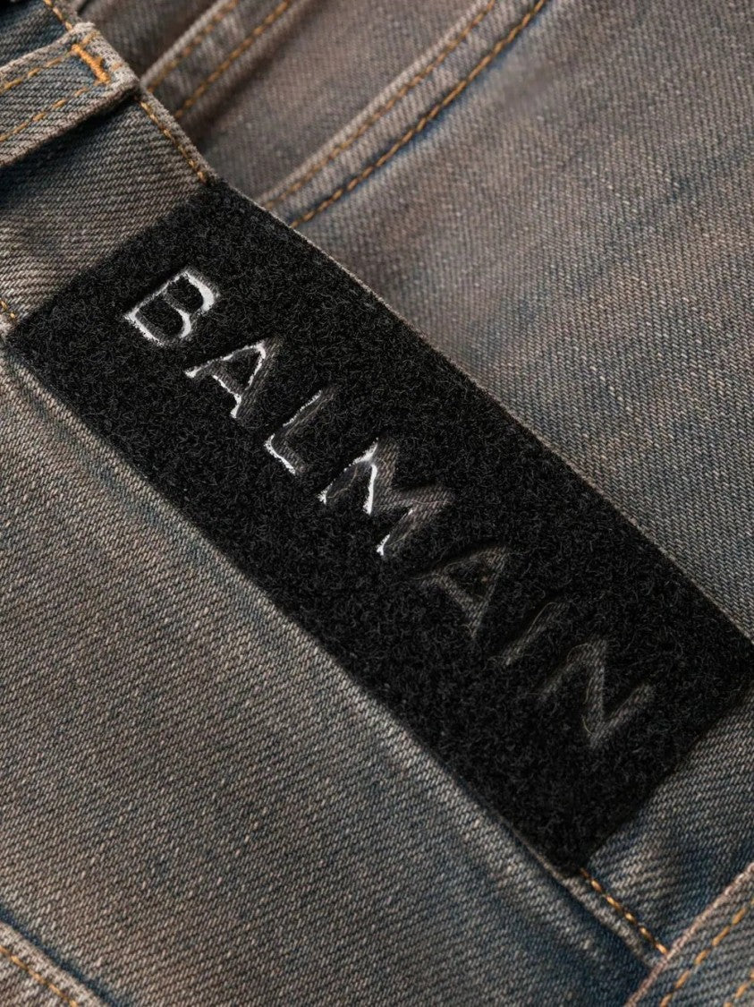 Balmain 6 Pkt Slim Dirty Blue Pants