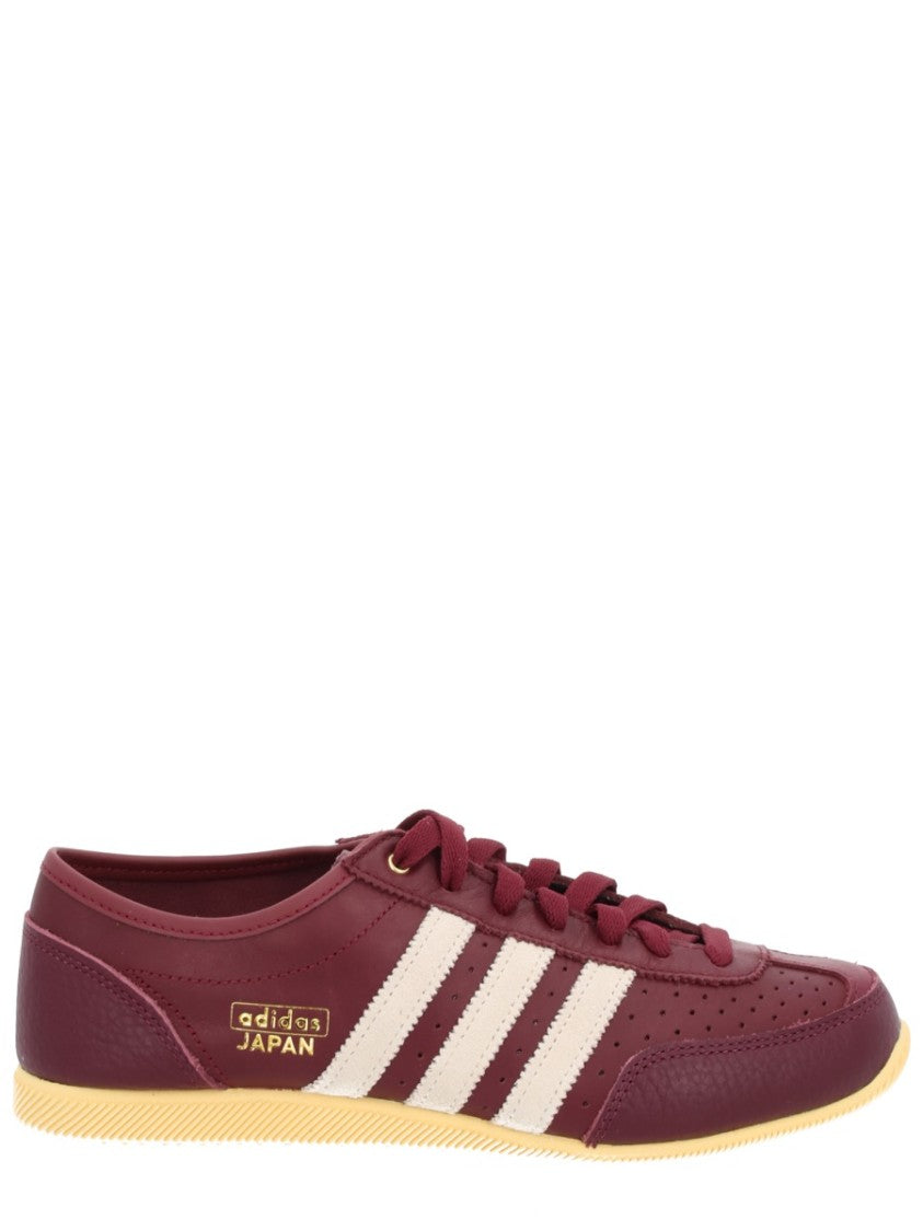 Adidas Originals Low-Profile Burgundy Leather Sneakers With Contrasting Sole
