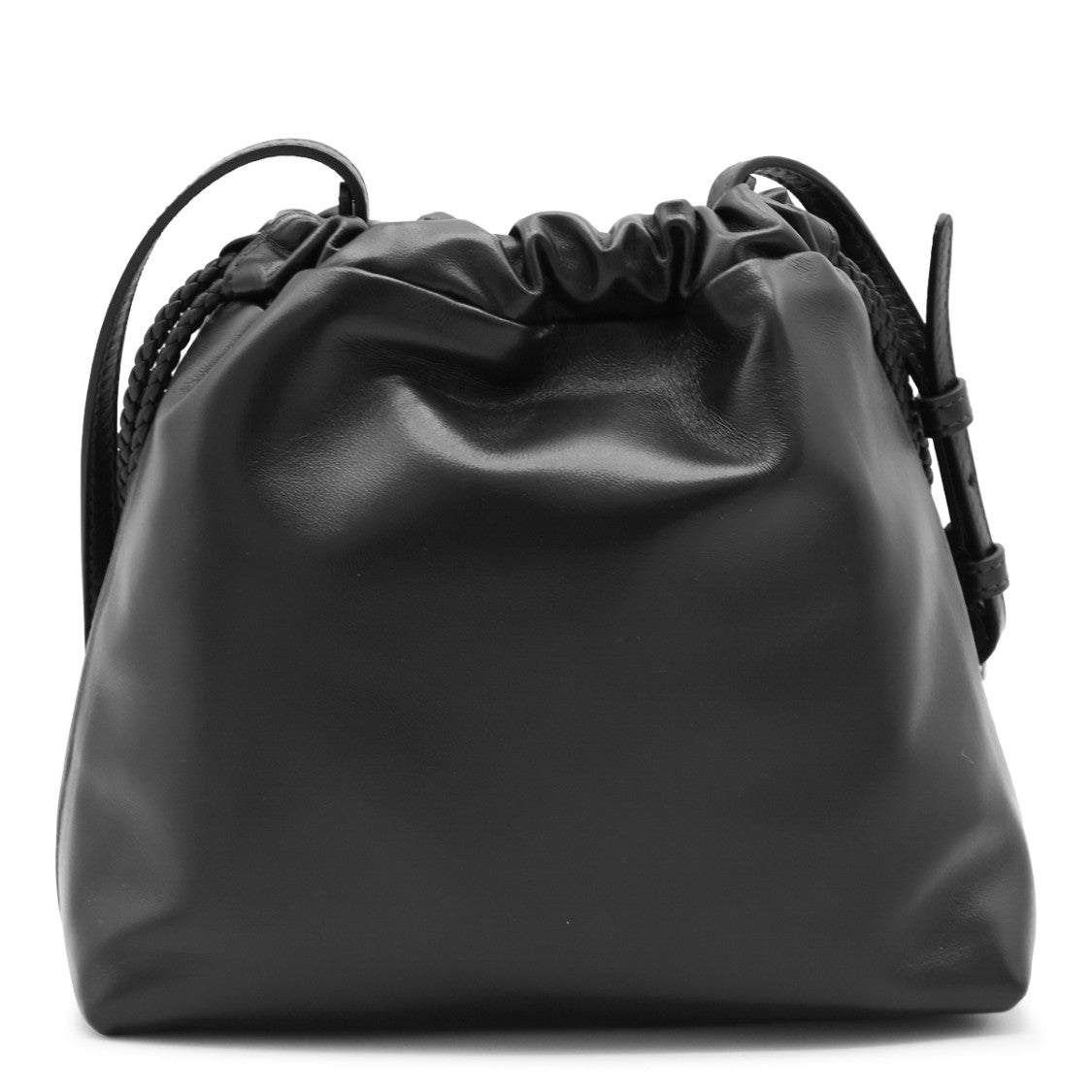 Etro Soft Black Drawstring Bag With Fringed Tassels