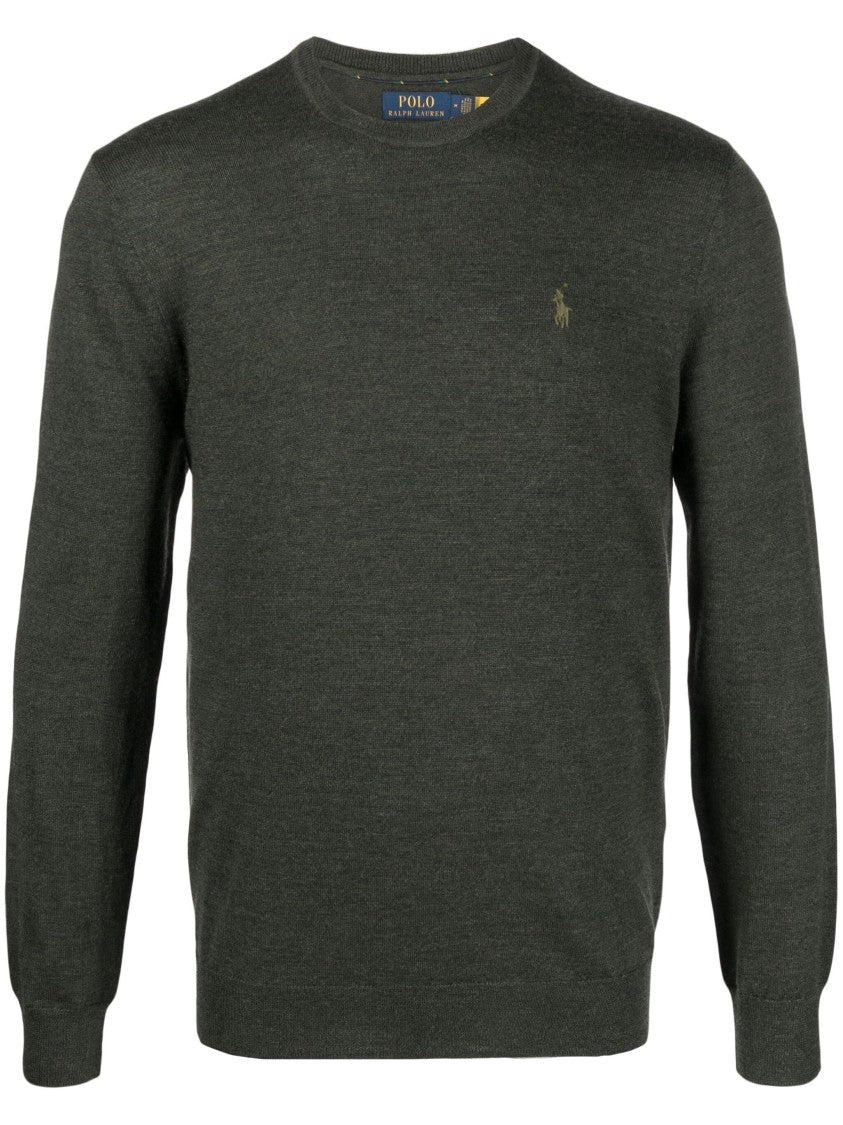 Polo Ralph Lauren Fitted Wool Pullover With Classic Crew Neckline