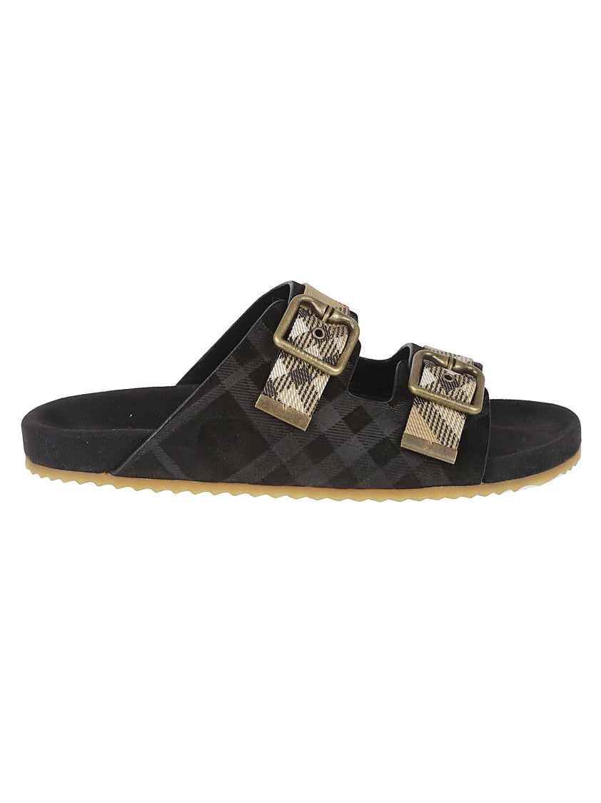 Burberry Two-Strap Black Sandals