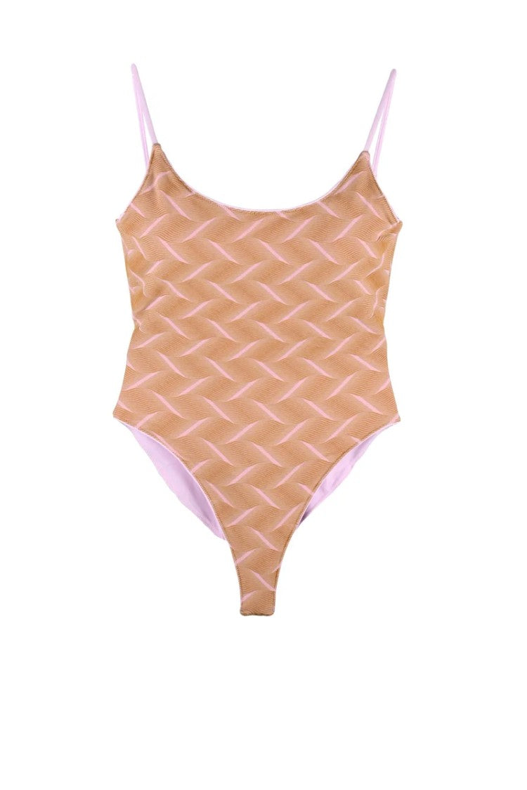 Sucrette Sucrette One-Piece Swimsuit With Wave Pattern
