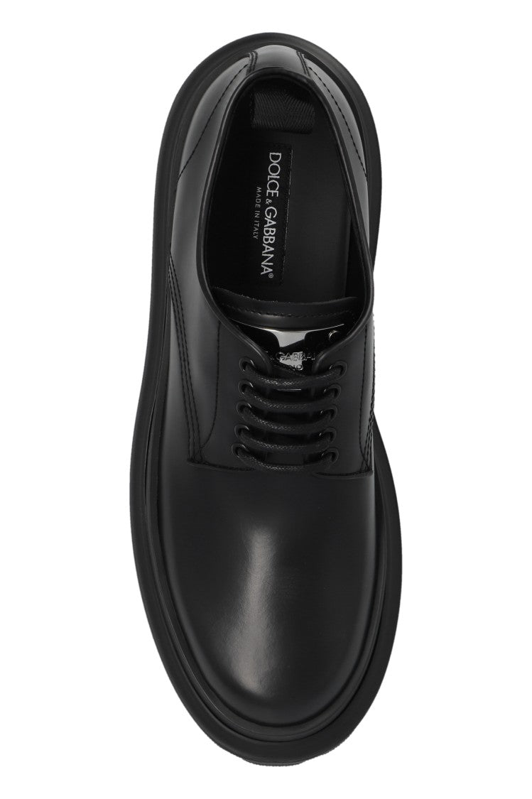Dolce & Gabbana Derby Shoes In Black Leather