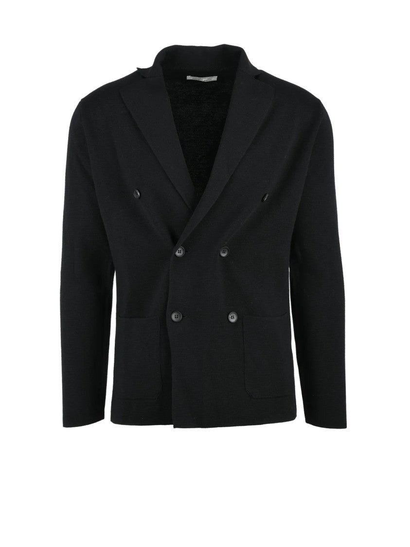 Filippo De Laurentiis Double-Breasted Knit Blazer In Extrafine Merino Wool