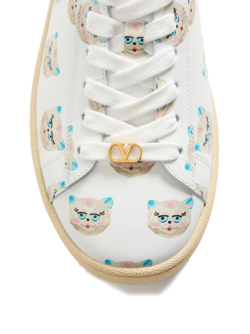 Valentino Garavani White Leather Flat Shoes
