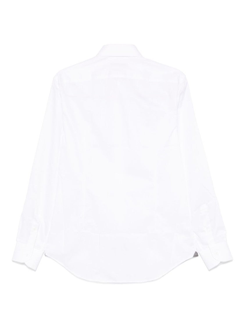 Corneliani Tailored Cotton White Shirt With Structured Collar