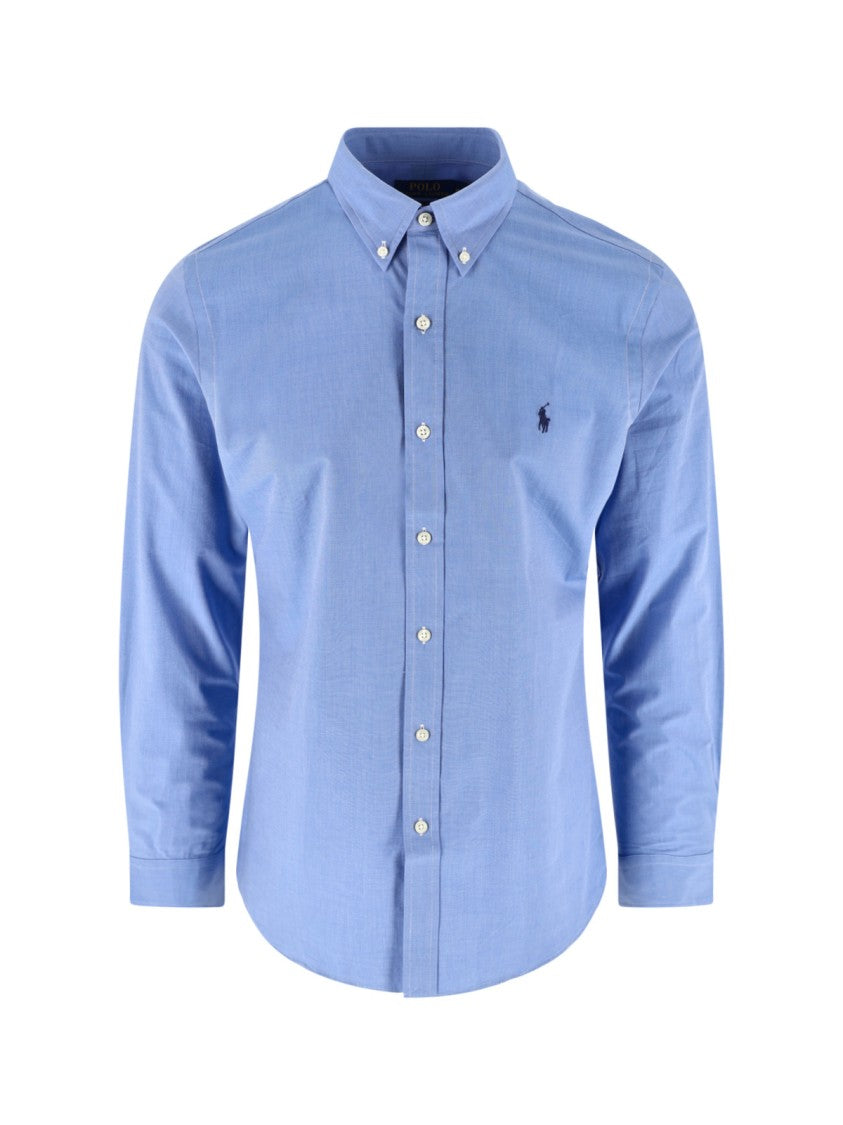 Polo Ralph Lauren Blue Button-Down Stretch Cotton Shirt