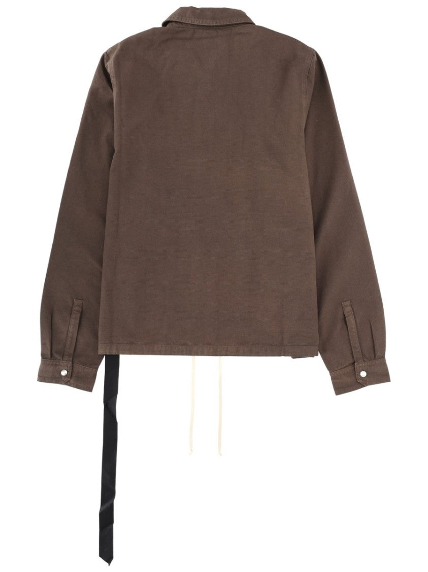 Drkshdw By Rick Owens Neutrals Zipfront Boxy Minimalist Cotton Jacket