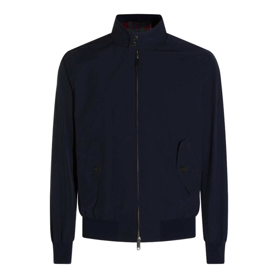 Baracuta High Collar Casual Jacket With Ribbed Details