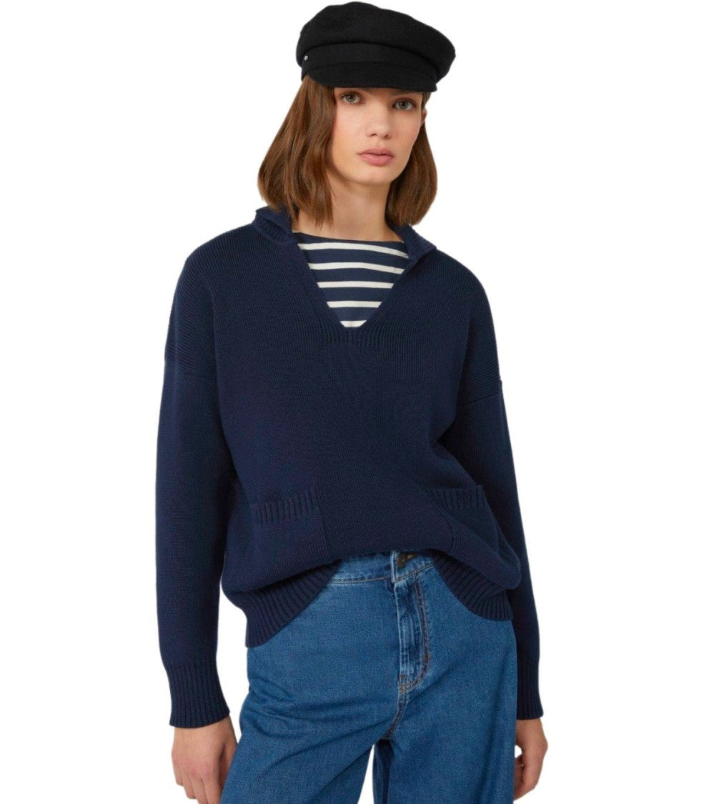 Max Mara Saloon Blue Polo Sweater