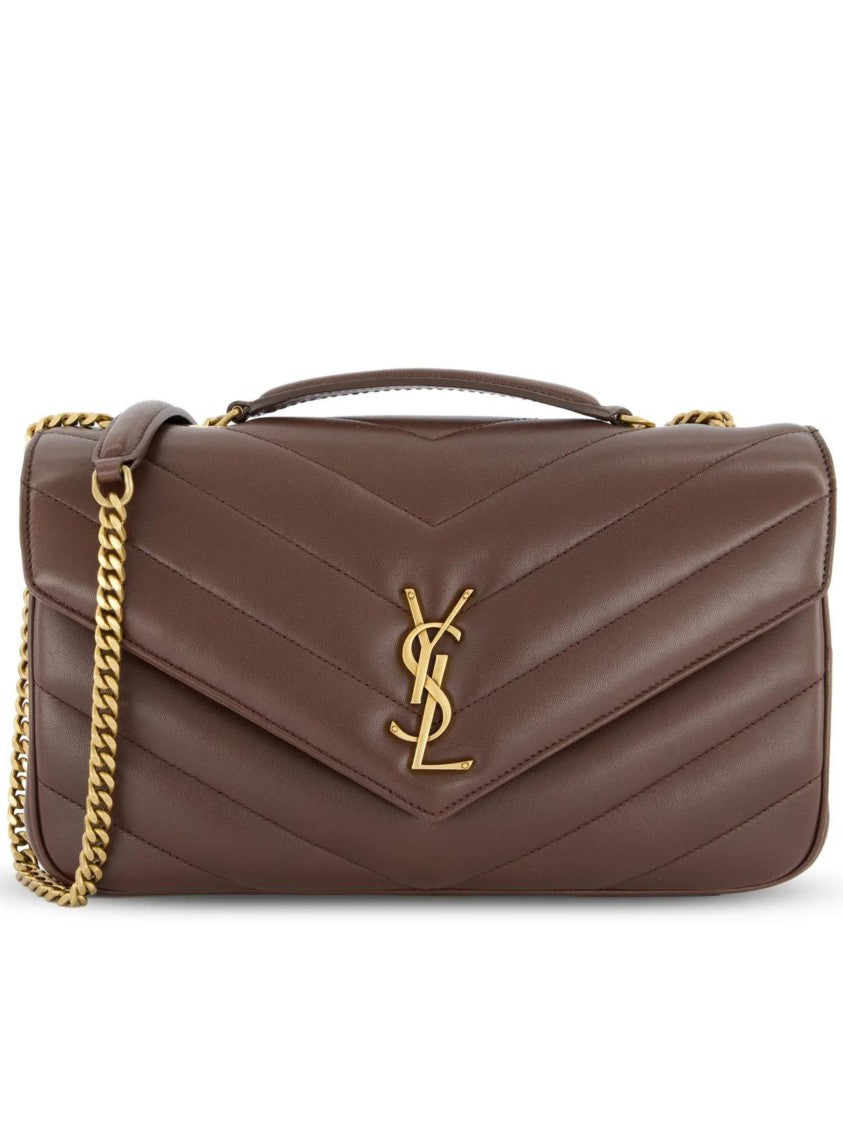 Saint Laurent Loulou M Rectangular Quilted Gold-Chain Handbag