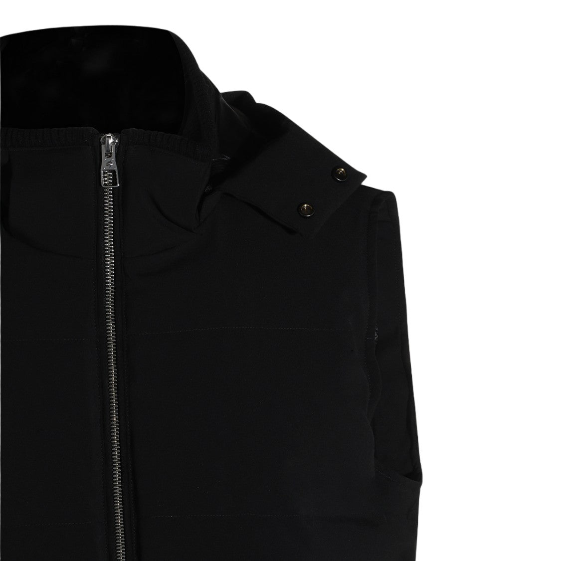 Montecore White Sleeveless High Collar Hooded Coat